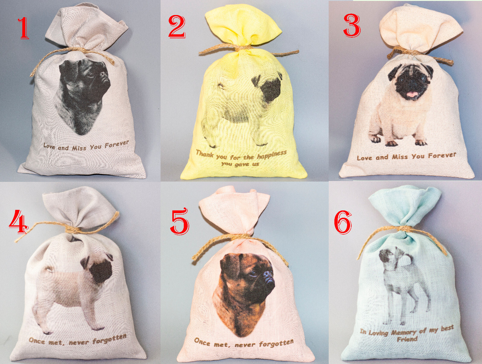 Unpainted Pug Dog Urn Pet Ashes Memorial Grave Decor Funeral Cremation Sculpture