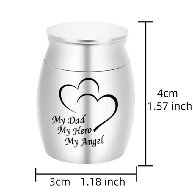 My Dad My Hero Angel Heart Mini Cremation Ashes Urn Funeral Memorial Keepsake