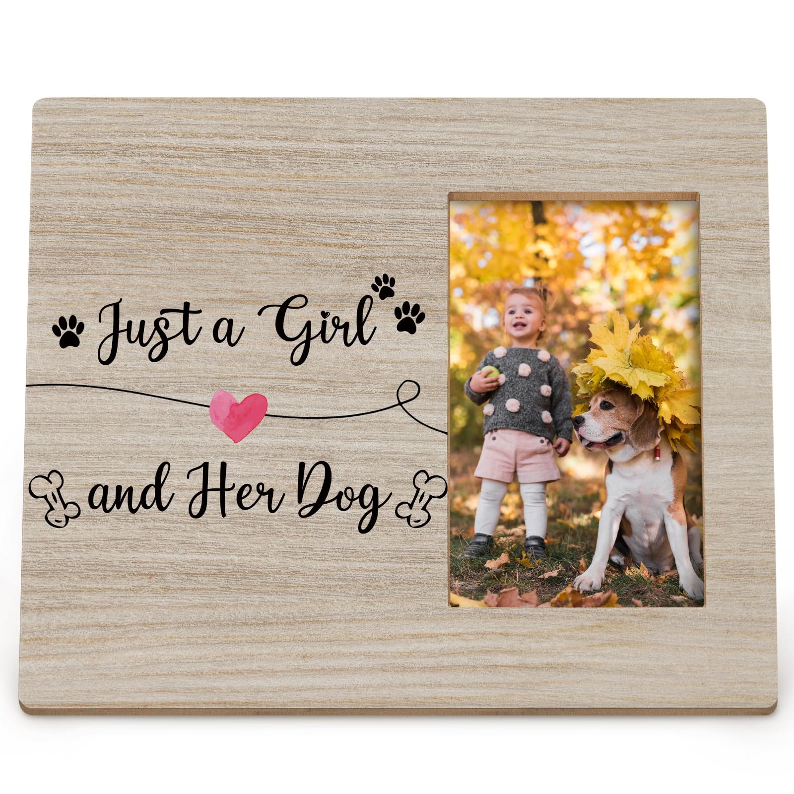 DIENADFX Dog Memorial Picture Frame Wood Tabletop 4×6 Inch Photo Frame