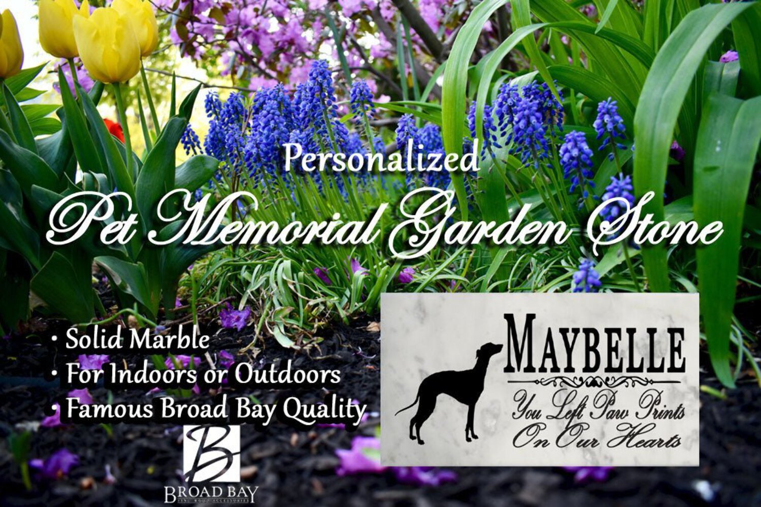 Greyhound Memorial Stone Personalized Dog Garden Rock Grave Marker Outdoor or In