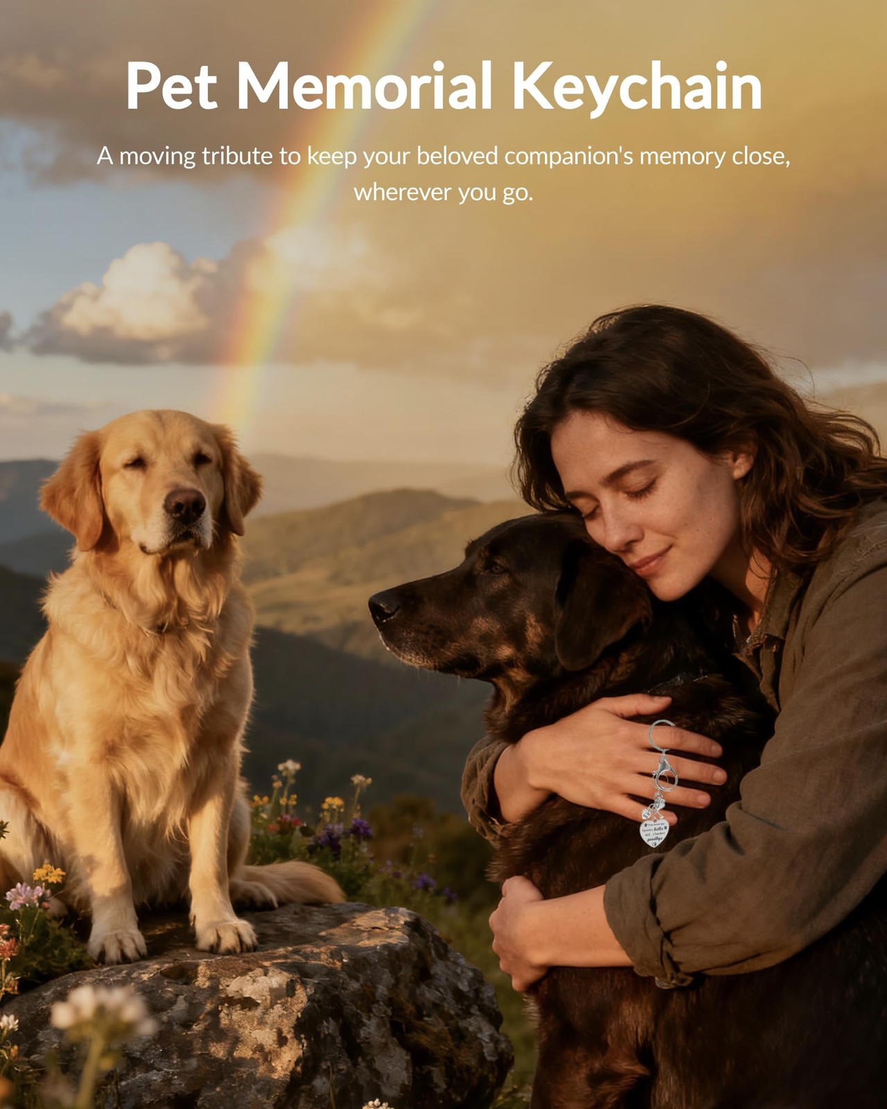 Belloxis Pet Memorial Gifts for Loss of Dog, Rainbow One Size, Small Silver