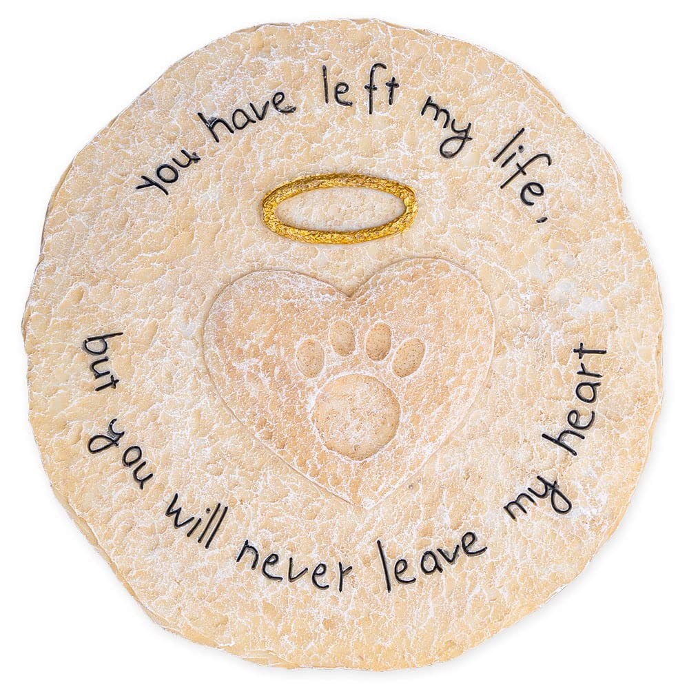 Dog Memorial Garden Stone You Will Never Leave My Heart Pet Cemetery Stone