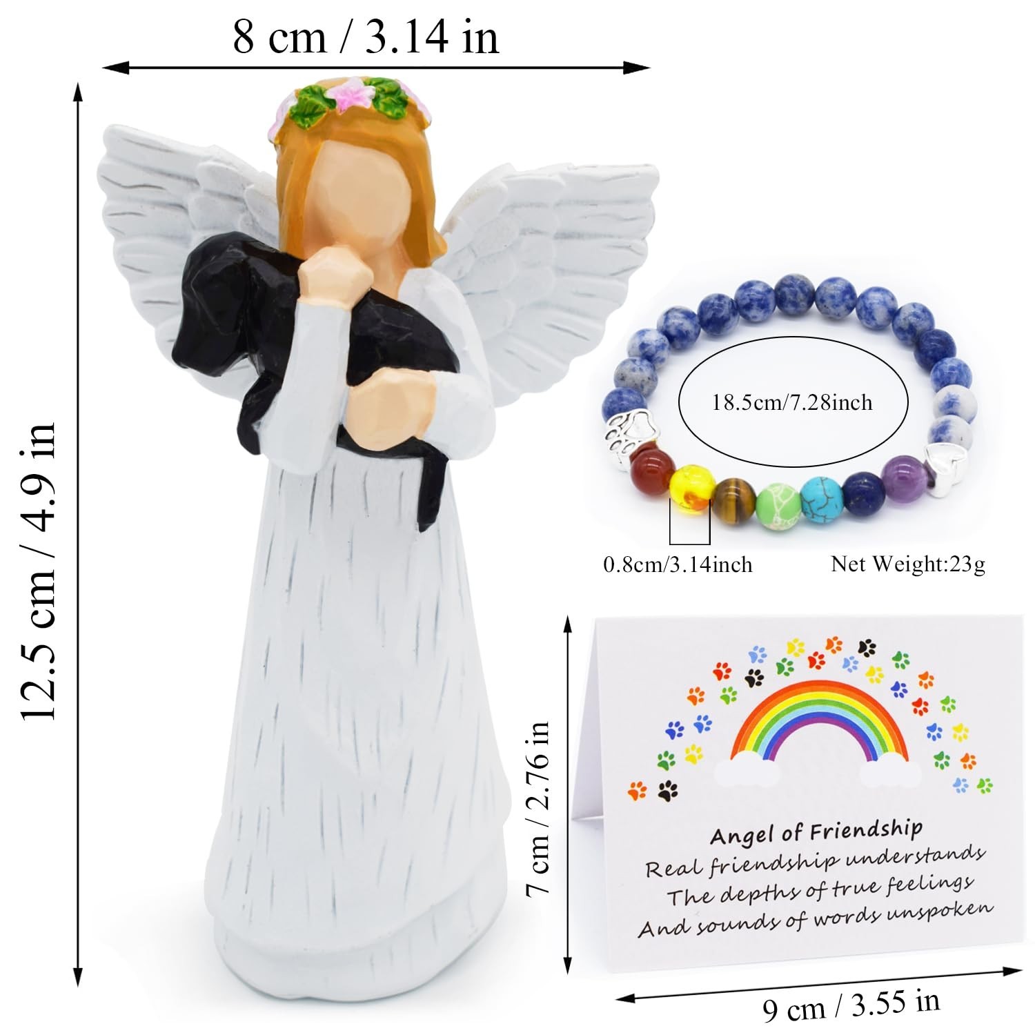 Anrkets Angel of Friendship Pet Memorial Gift – Dog Remembrance Angel Figu