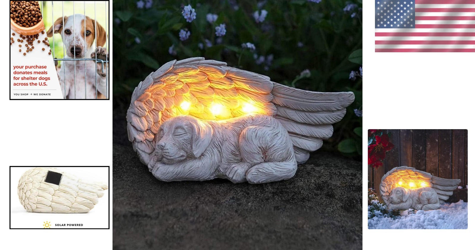 Forever My Guardian Angel Garden Solar Light – Pet Memorial Stone, Gray