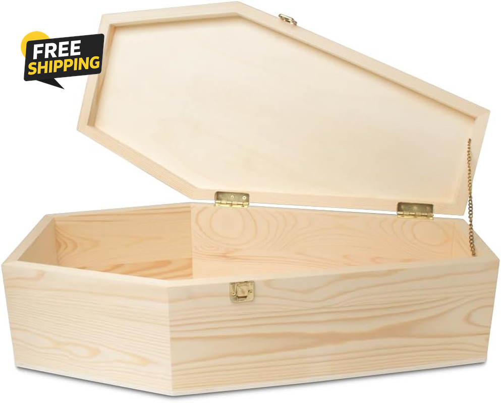Pet Casket – 30″ Wooden Burial Box for Dogs and Cats, Strong and Safe Baltic