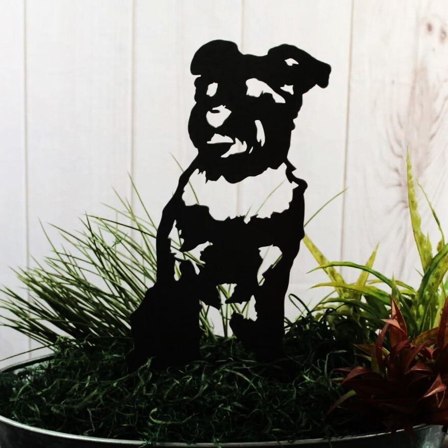 Schnauzer Black Metal Dog Silhouette