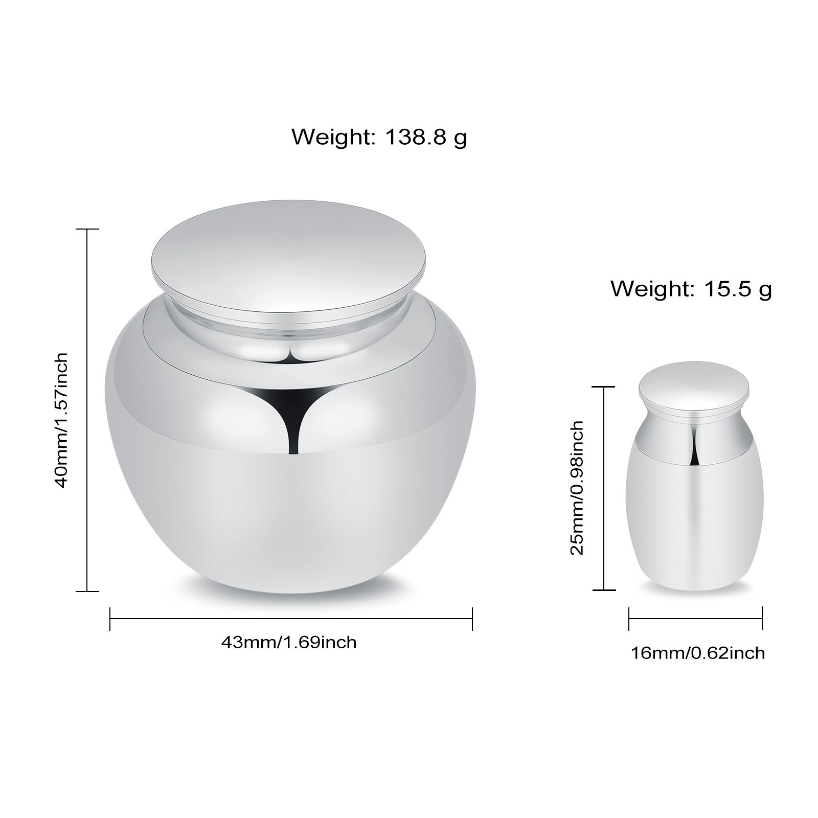 Small Keepsake Urns for Human Ashes 40*43 MM Memorial Cremation Urns for Ashes