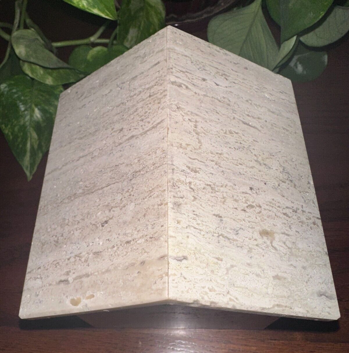 Natural Light Travertine Marble pet urn memorial dog cremains handmade doghouse