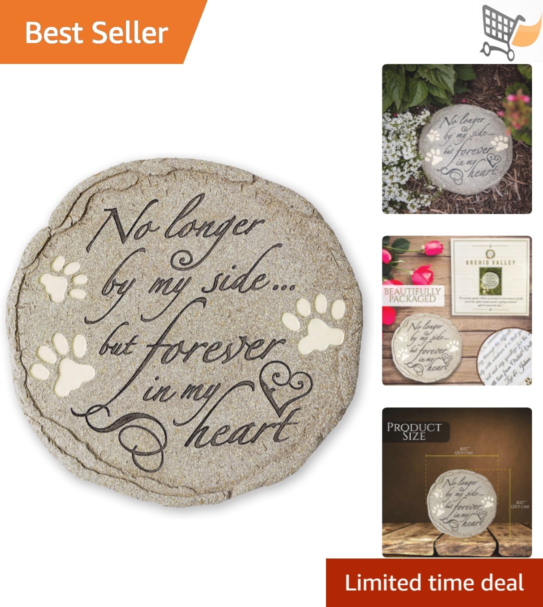 Pet Memorial Stone Waterproof Garden Grave Marker for Cat Dog Loss