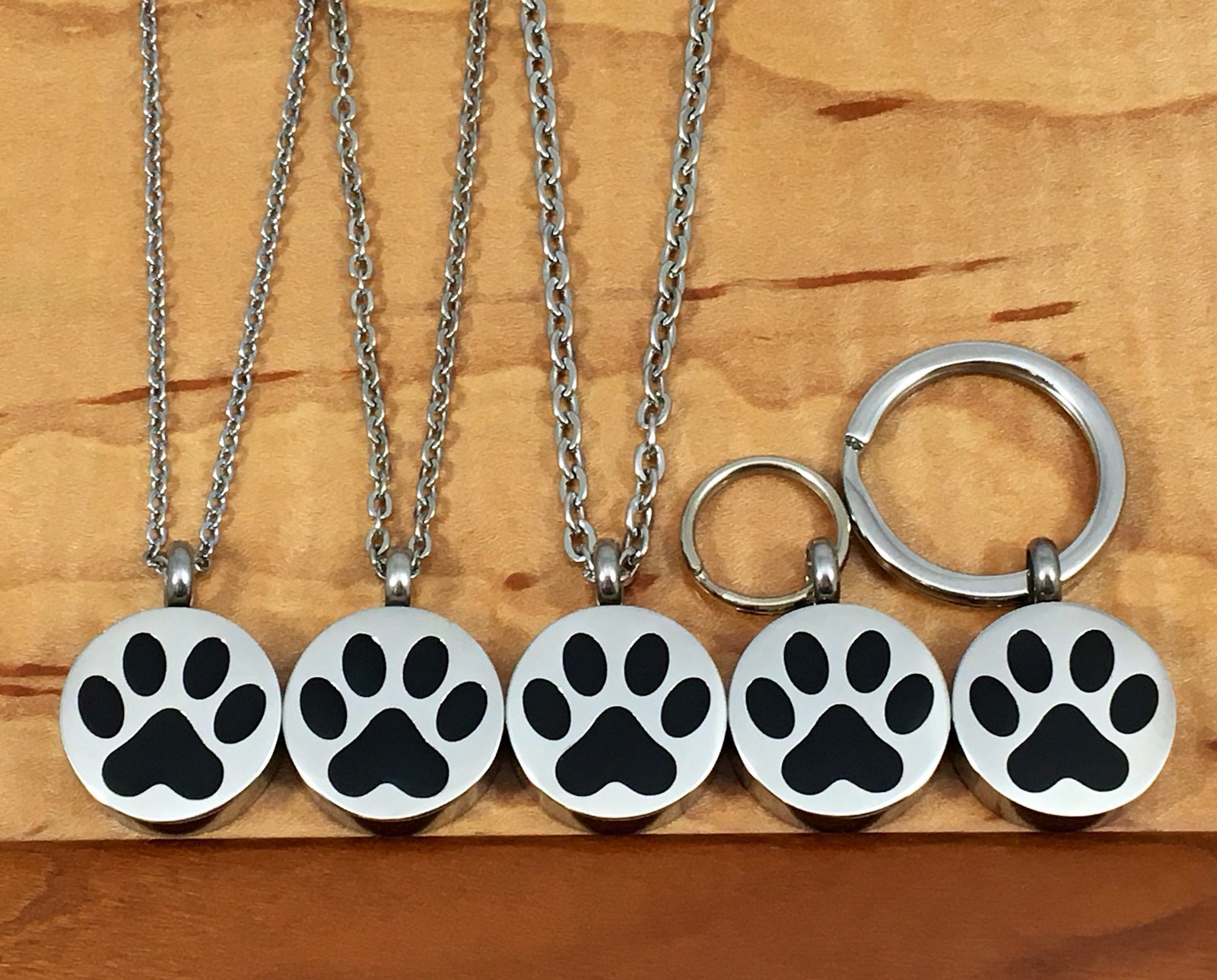 Paw Print Cremation Necklace Jewelry Pendant Urn for Ashes Pet Dog Cat Memorial