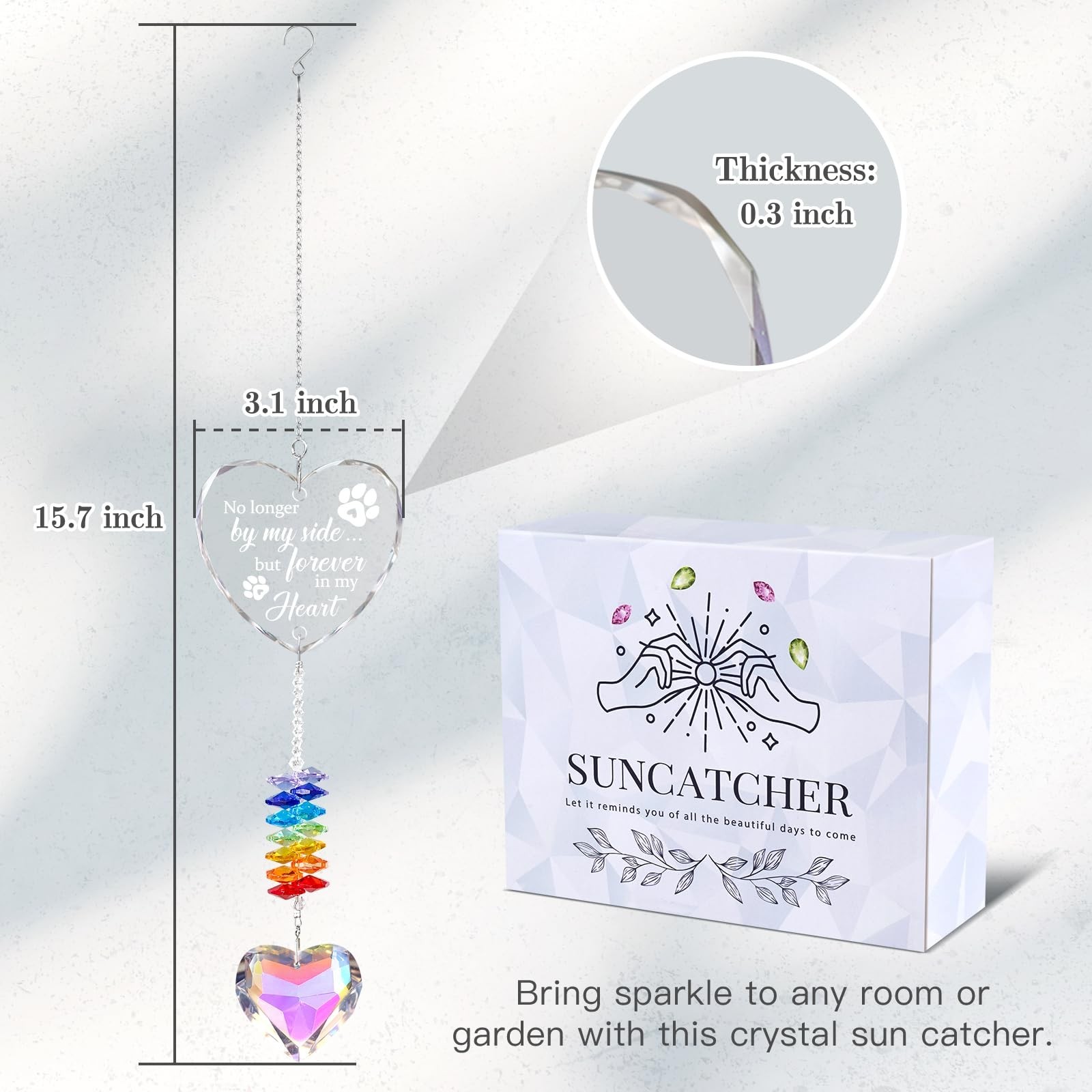 Dog Memorial Crystal Suncatcher, Pet Memorial Gifts for Dogs, Loss of Dog Sym…