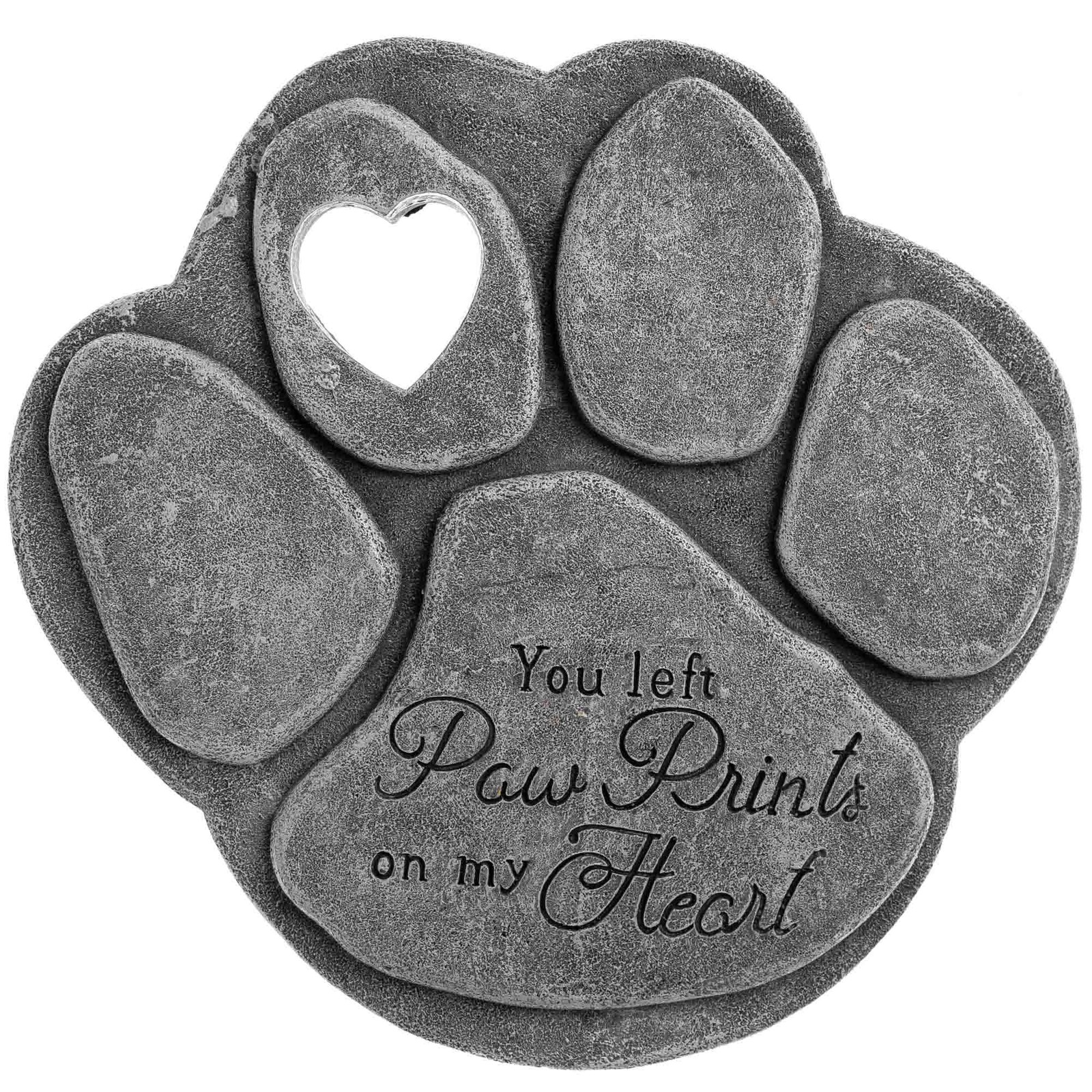 Pet Memorial Garden Stone – ‘You Left Paw Prints On My Heart’ – Dog or Cat Be…