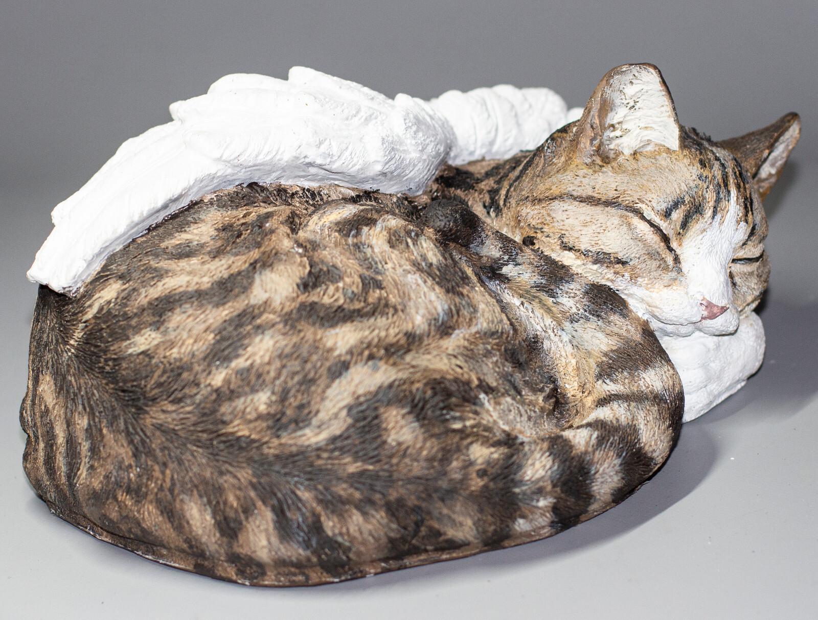 Unique Urn Striped Cat Sculpture Pet Ashes Memorial Grave Decor Funeral Keepsake