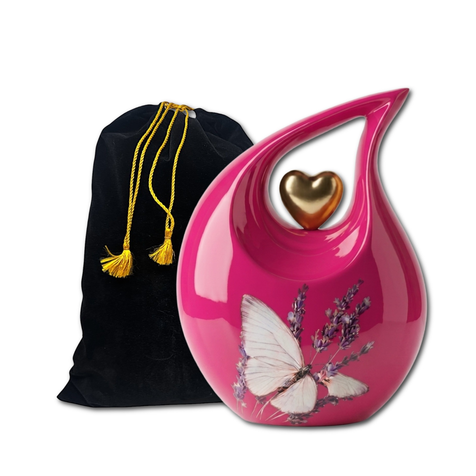 Pink Teardrop Cremation Urns Adult Human Ashes 200 Cu In Memorial for Women