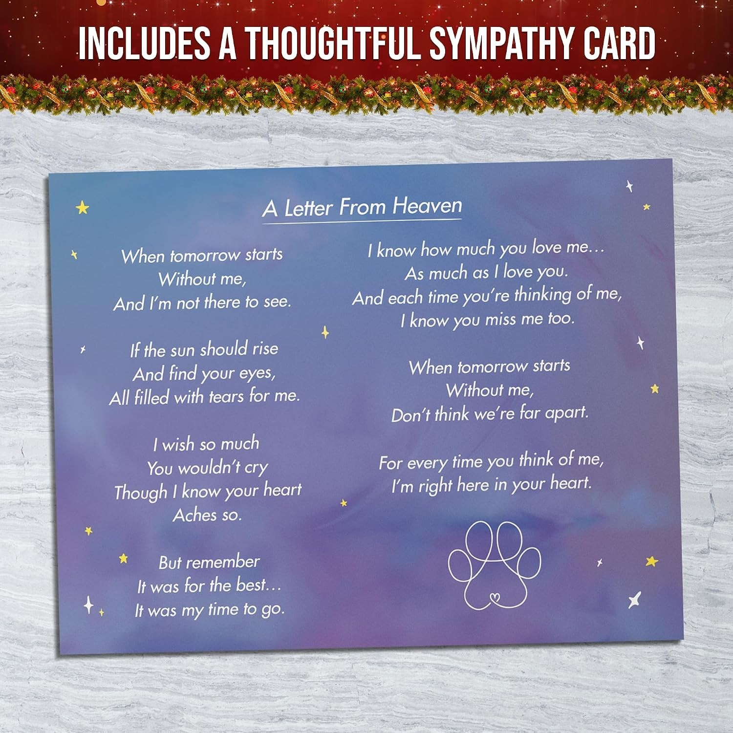 Meaningful Cat Mom Gift – Rainbow Bridge Poem Keepsake