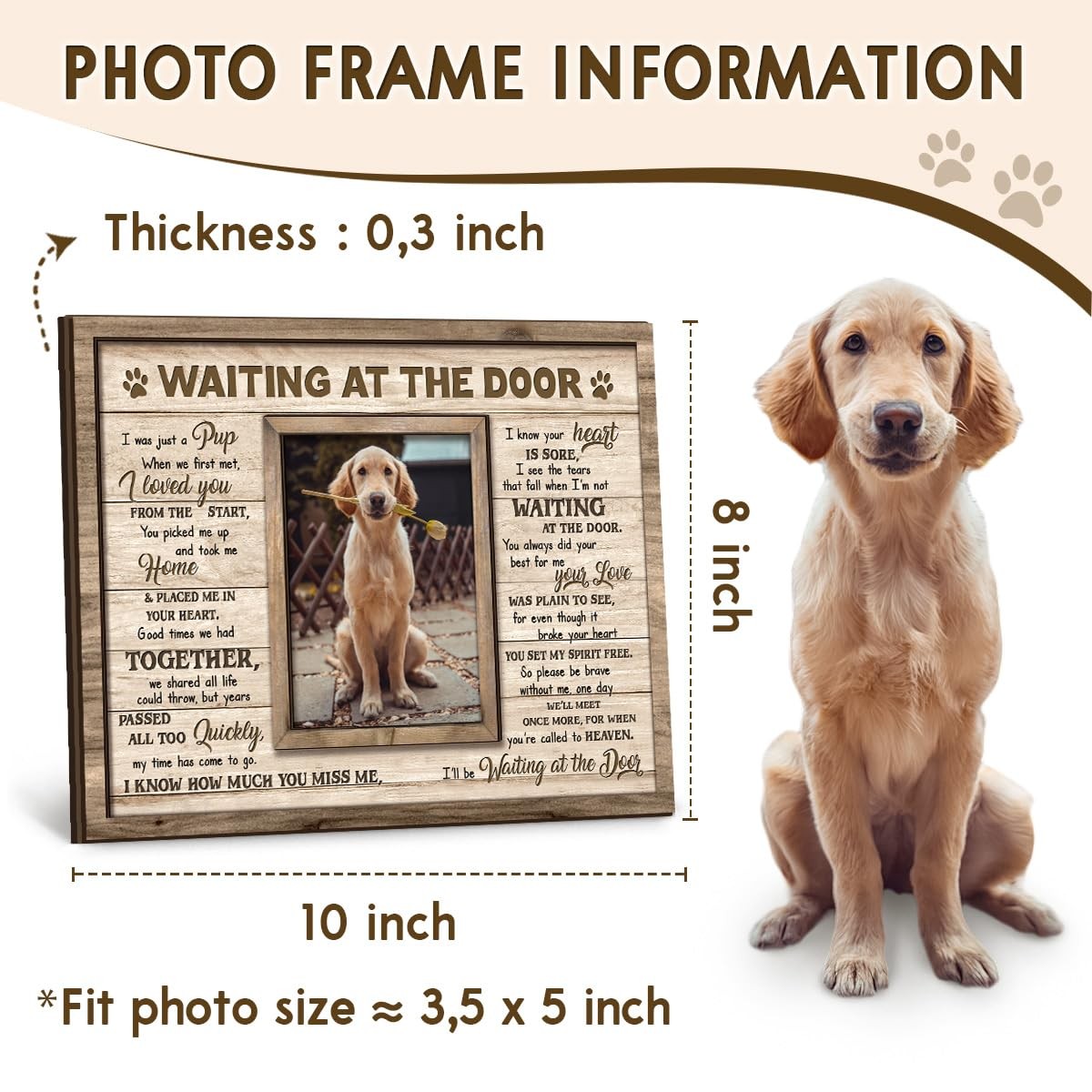 Kilyhome Dog Memorial – Pet Photo 8X10 Meaningful Quote In Loving Memory