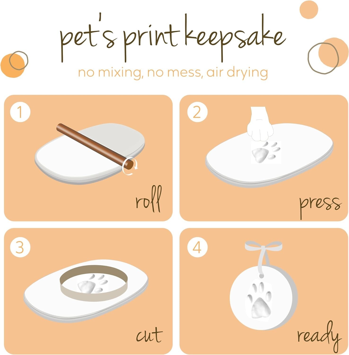 Non-Toxic Paw Print Keepsake Kit – Wall-Mounted Design for Lasting Pet Memories