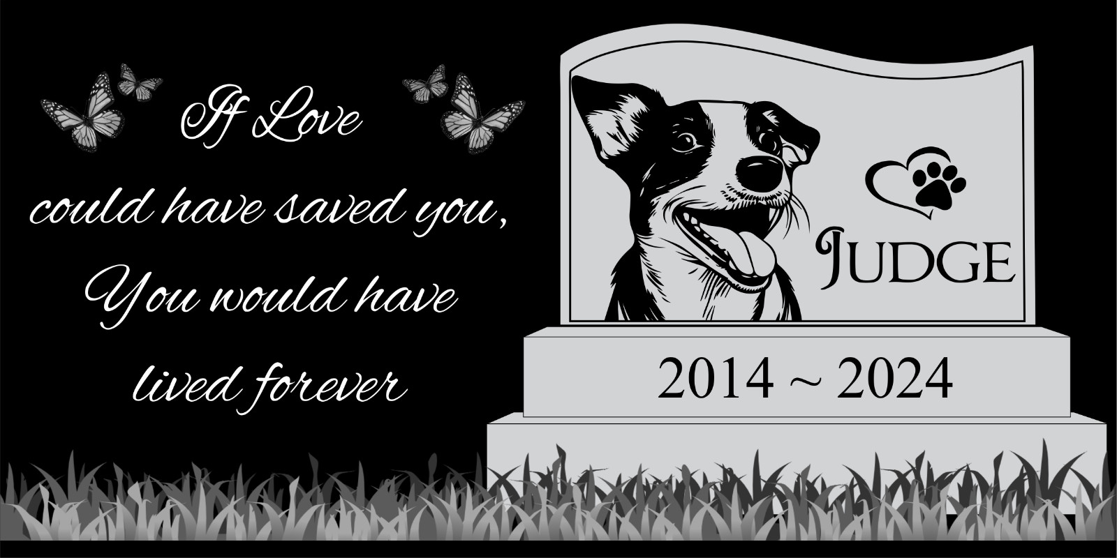 Pet memorial Engraved Marker, headstone Granite gravestone, Rottweiler dog