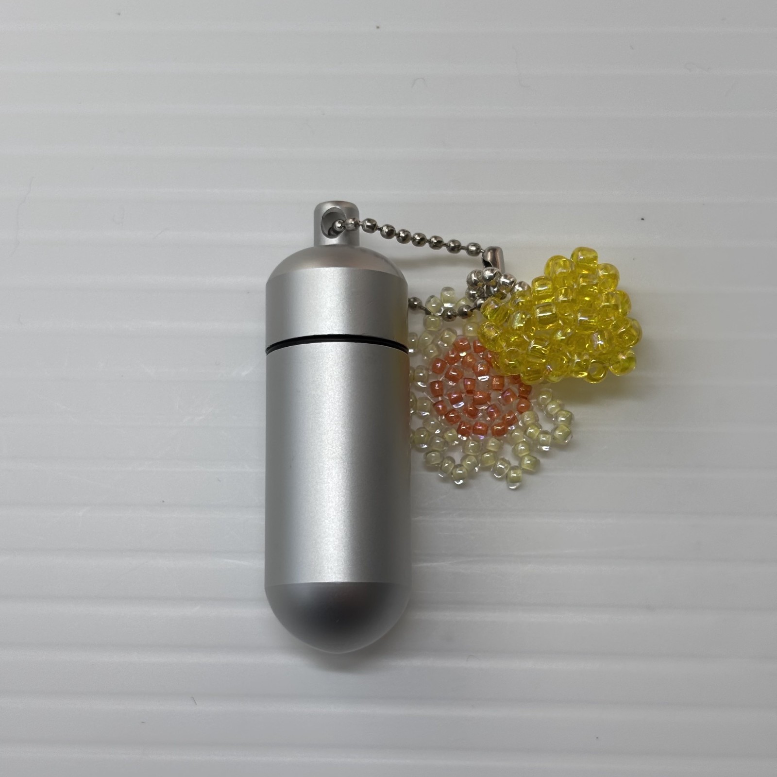 Cremation Ashes Keychain – Cremation Keepsake(Yellow flower and heart)