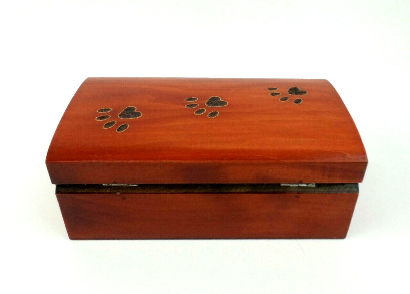 Medium Pet Cremation Urn Inlay Paw Print Wood Box Cat Dog Ashes Memorial Chest
