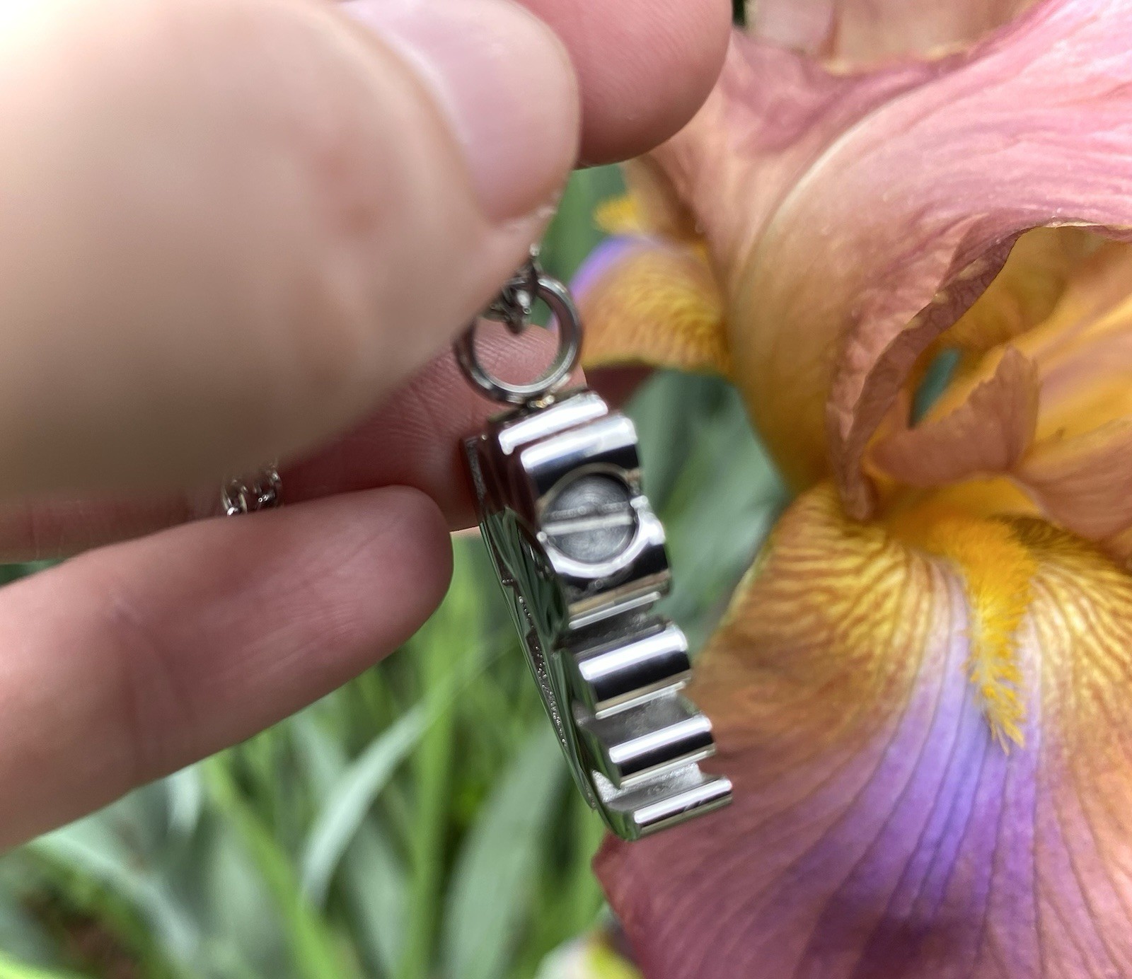 Pet Cremation Pendant Urn Keychain 1″ Key Ring Dog Cat Ashes LOVE Pawprint Word