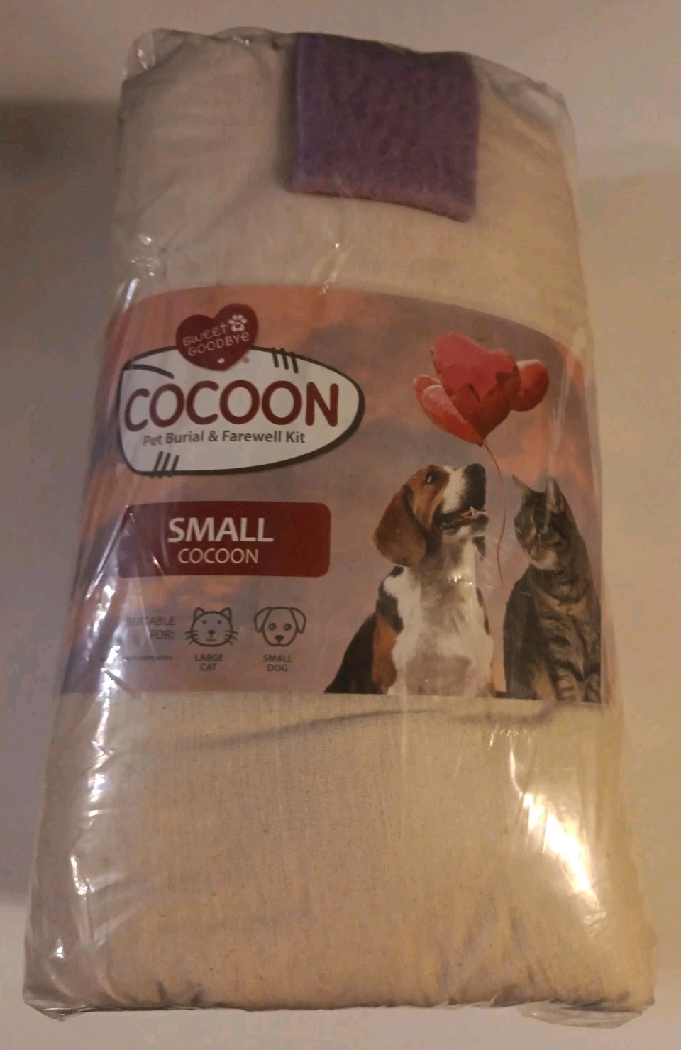 Sweet Goodbye Cocoon for Pet Burial & Cremation Premium Wool Natural Color Small