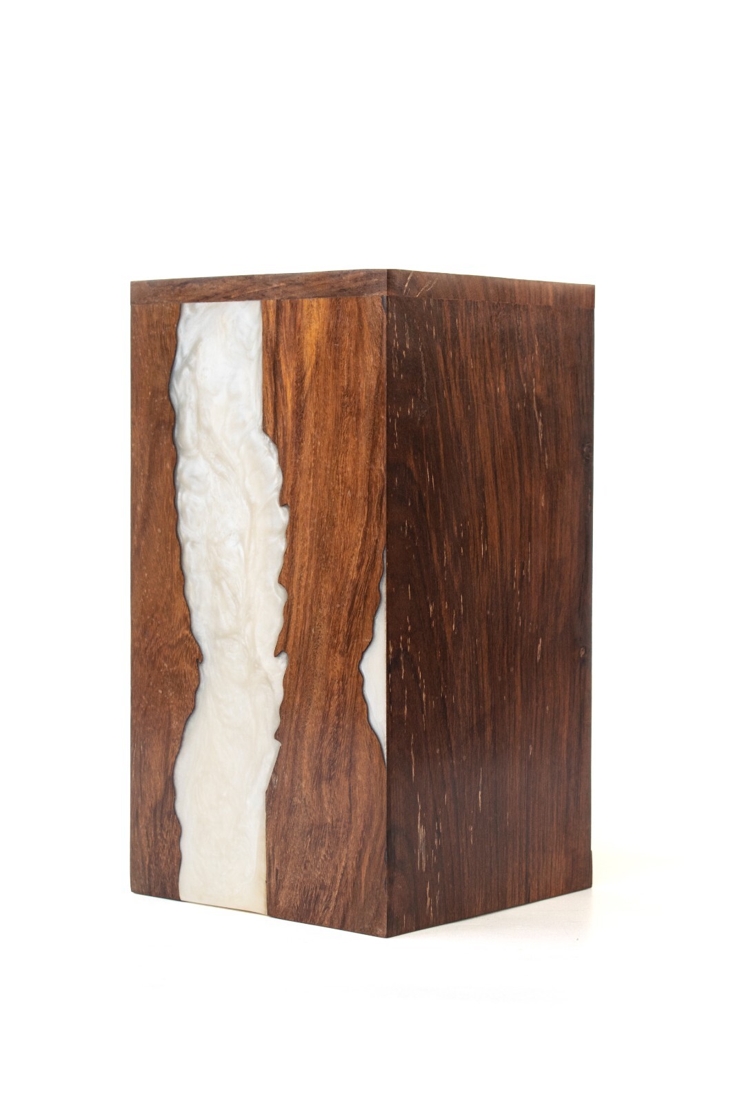 Wooden Urn Box-Urn Box-Rosewood and White Resin Design Urn Box For Human Ashes