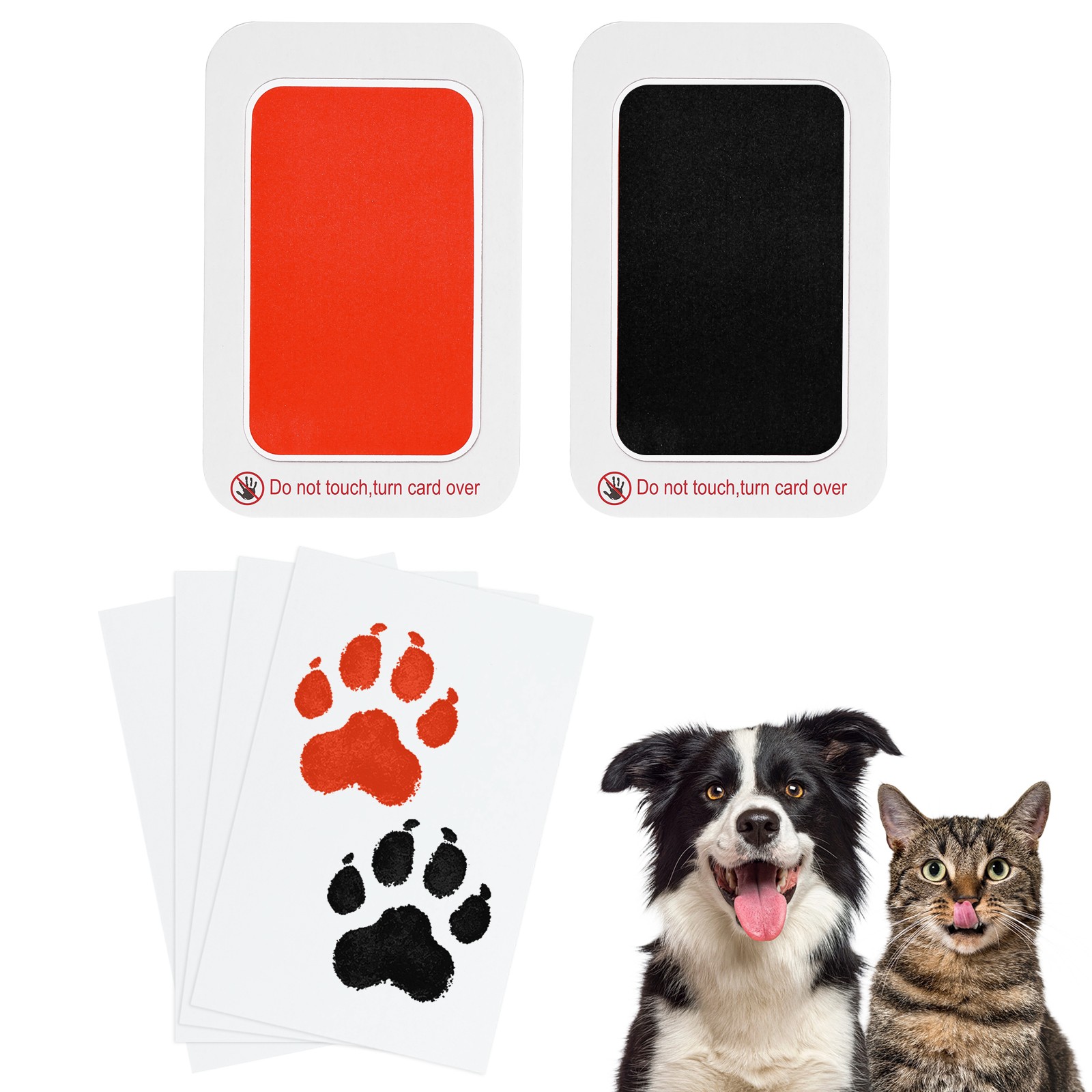 Pet Paw Print Kit 5.7″X4.1″ Paw Print Impression Black Red 2 Set