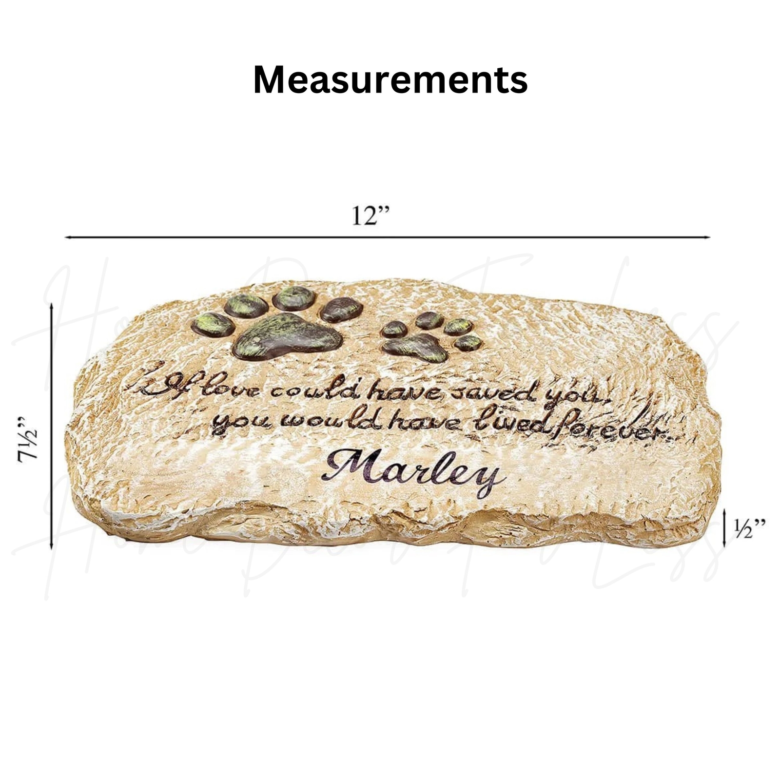 PERSONALIZED Dog Cat Pet Paw Print Memorial Grave Marker Garden Stepping Stone