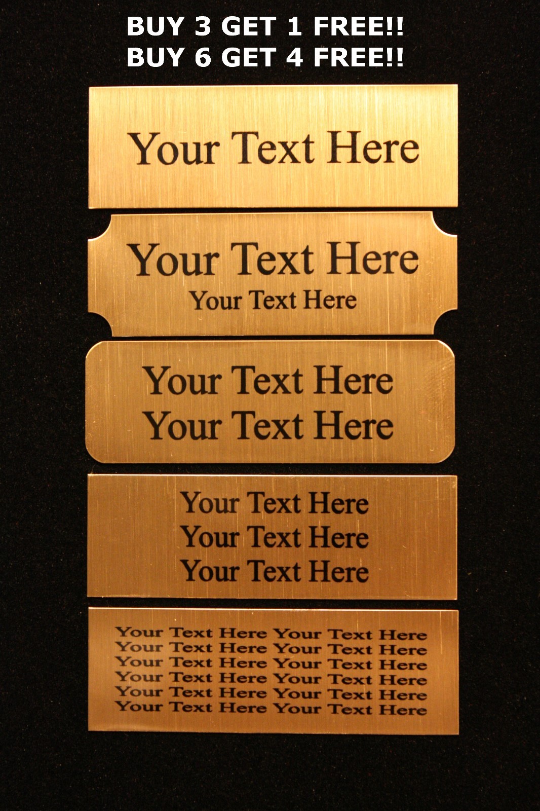 1×3 Custom Engraved Sublimation Brass Plate Picture Plaque Name Tag Trophy Flag