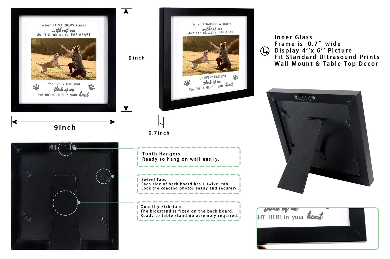 Memorial Picture Frame for Pet Loss Gift – Remembrance Frame for Dog or Cat w…