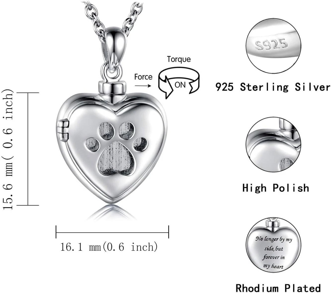 Dainty Pet Memorial Jewelry – 925 Silver Ash Pendant Necklace for Grieving Souls