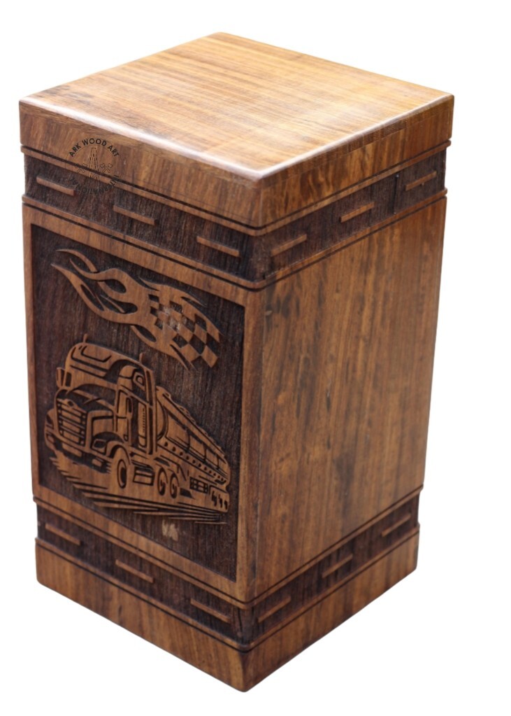 Truck Vehicles Trucking Wooden Urns Box for Human Ashes Classic Truck Jeep Adult