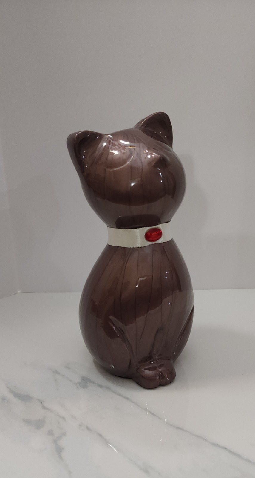 Bronze Cat Urn For Pet Ashes Hand Applied Resin Over Metal Cat Statue