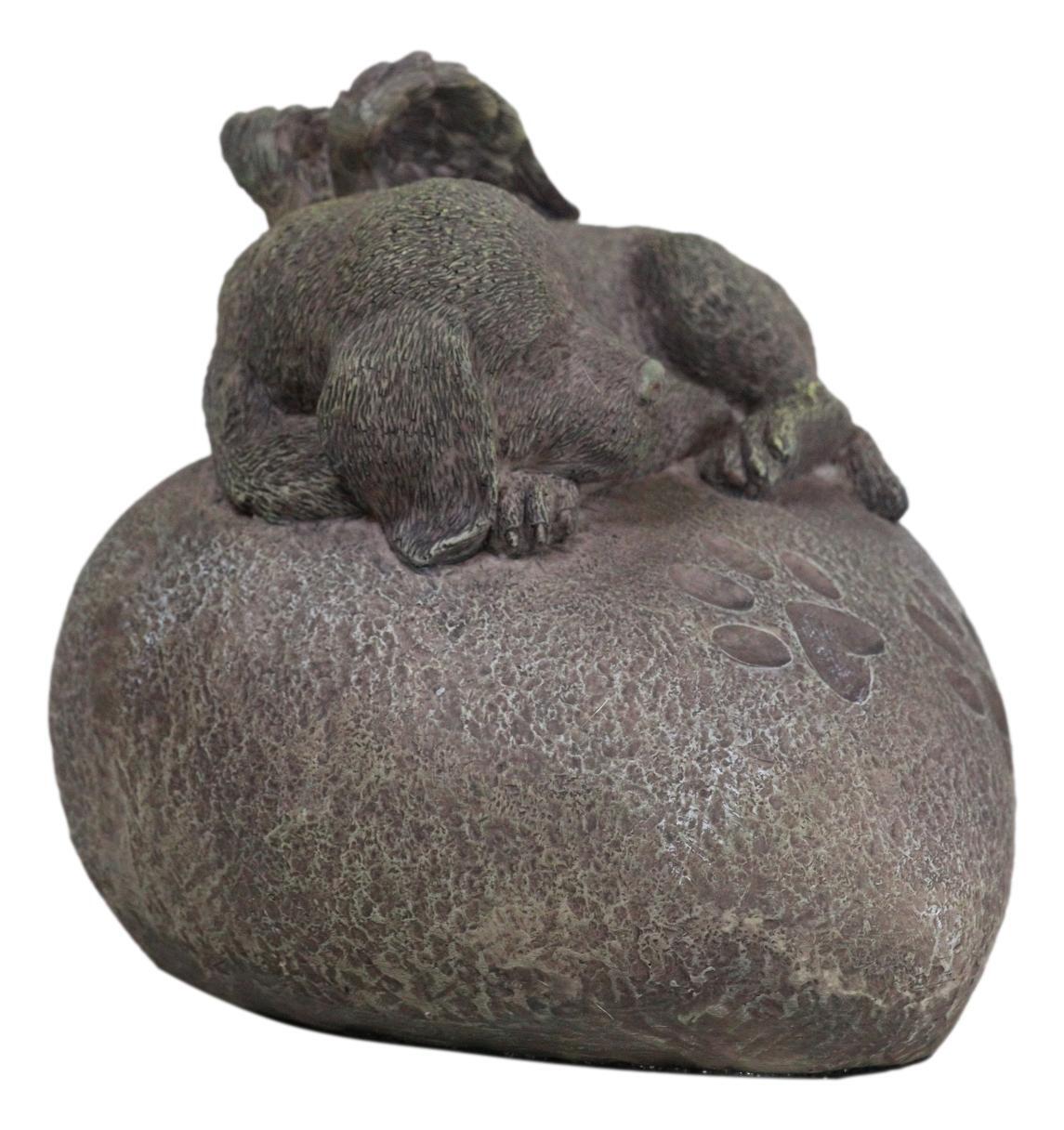 Angelic Labrador Dog Sleeping On Heart Stone Cremation Urn Pet Memorial Statue
