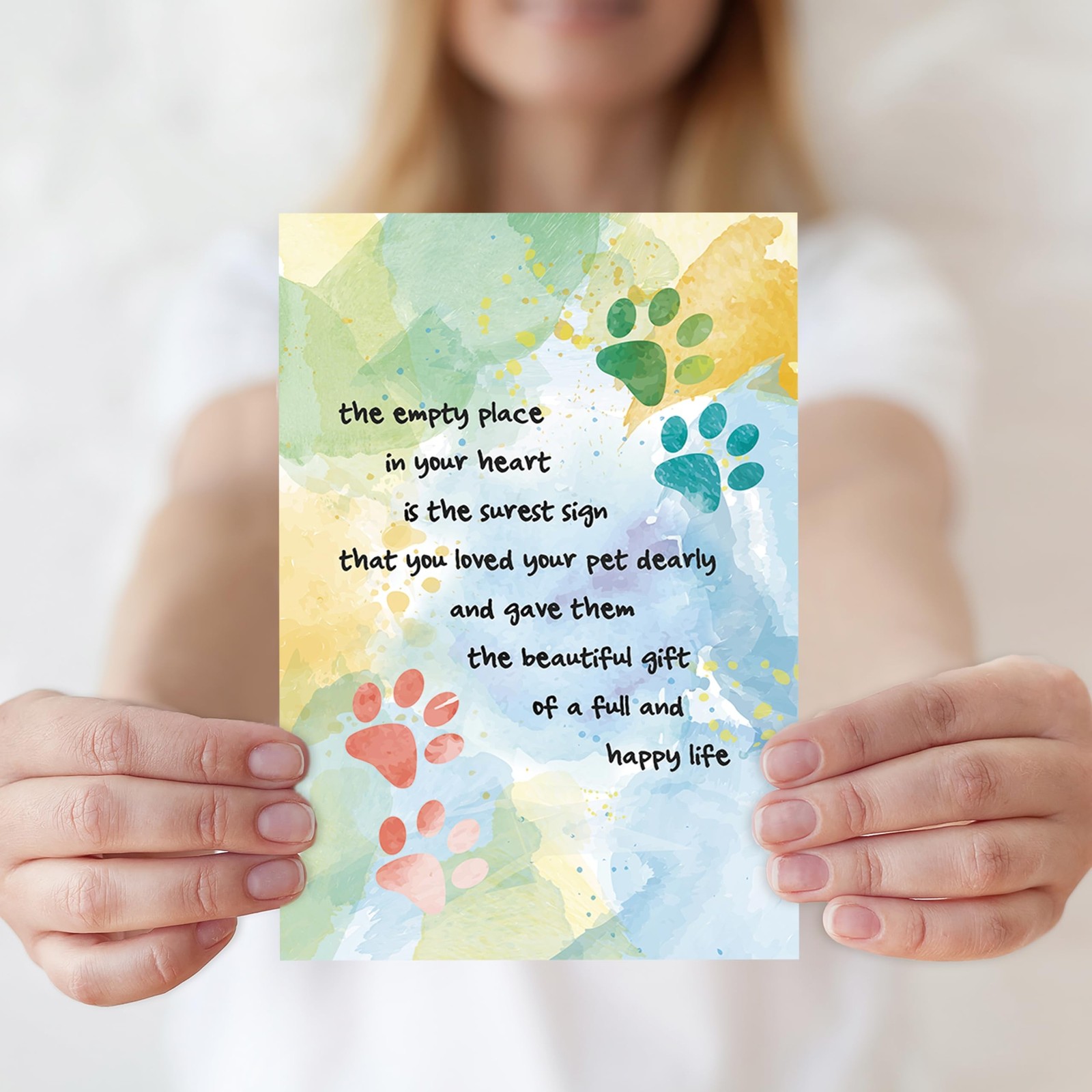 IDU Pet Sympathy Card for Dog Cat,Loss of Dog Cat Sympathy Gift,Pets Memorial…