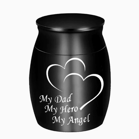 My Dad My Hero Angel Heart Mini Cremation Ashes Urn Funeral Memorial Keepsake