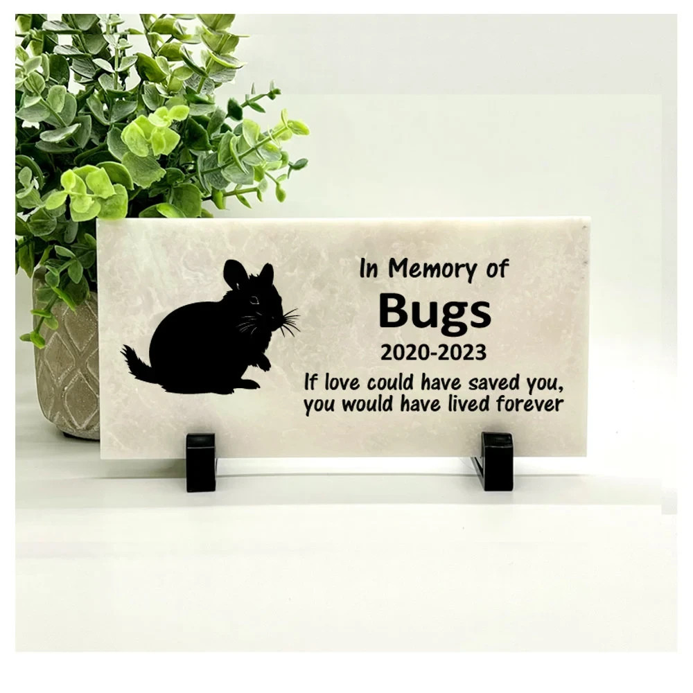 Chinchilla Memorial – Personalized Pet Memorial Stone – Pet Loss sympathy Gift