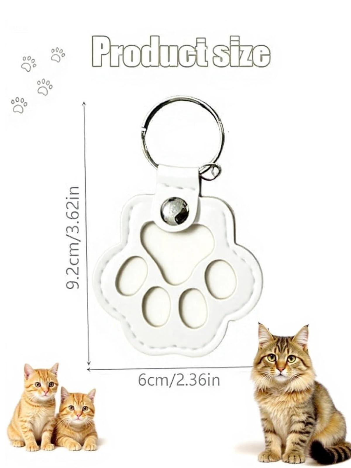 3 Pcs Cat Dog Hair Storage Keychain, Cute Pet Paw Shaped Leather Keychain, Pa…