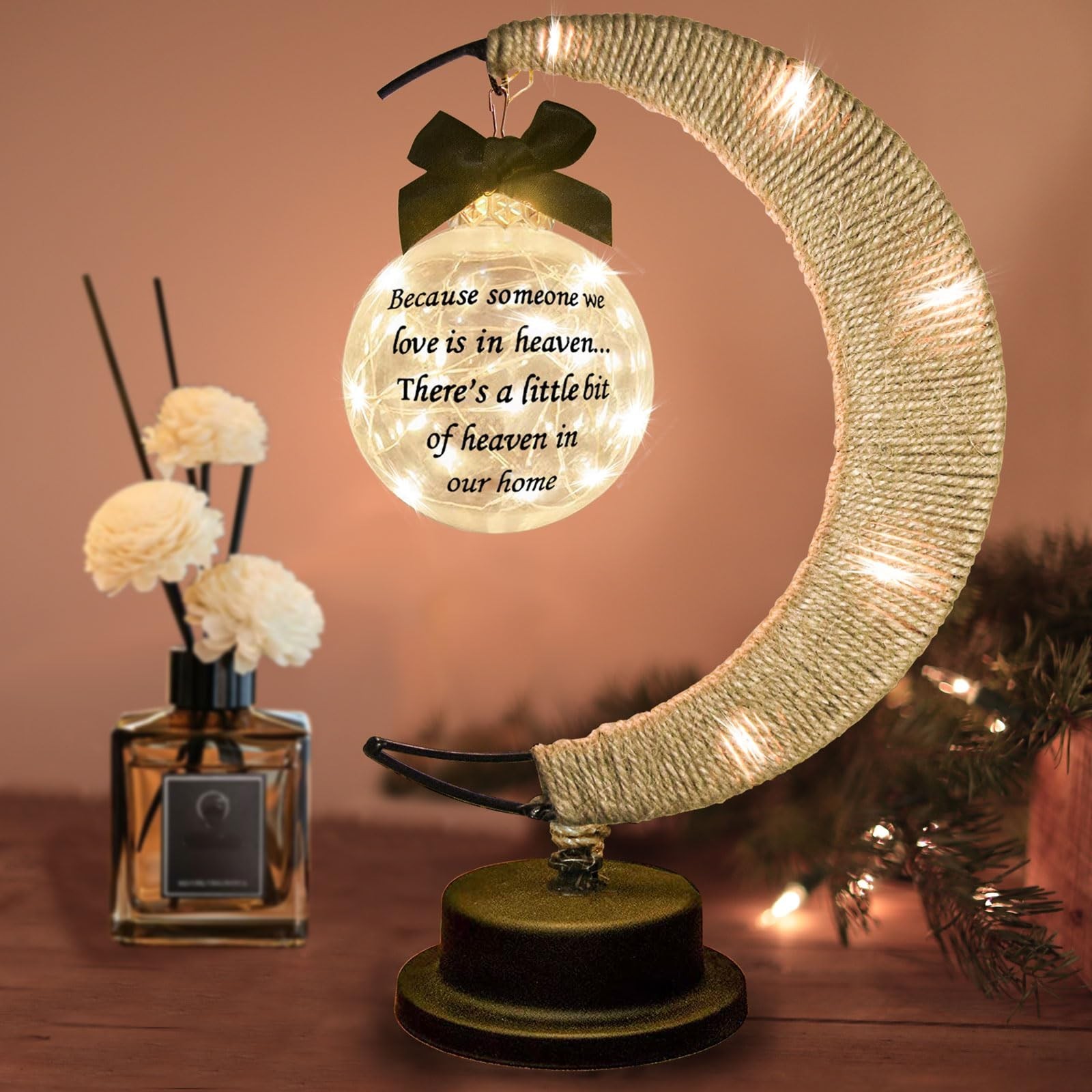 Sympathy Gifts Memorial Moon Shaped Ornament Gifts in Memory of Loved One Ber…