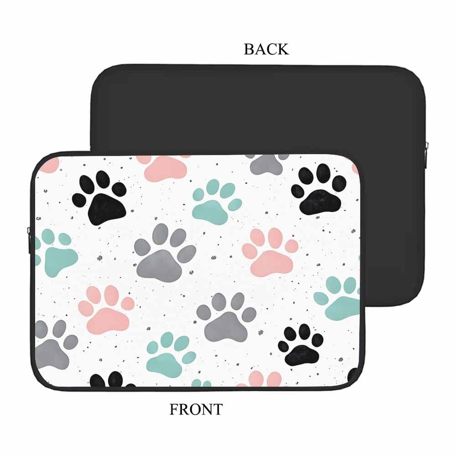 Laptop Sleeve Bag 15.4 15.6 Inch,Dog Paw Prints Colorful Dog Footprint Protec…