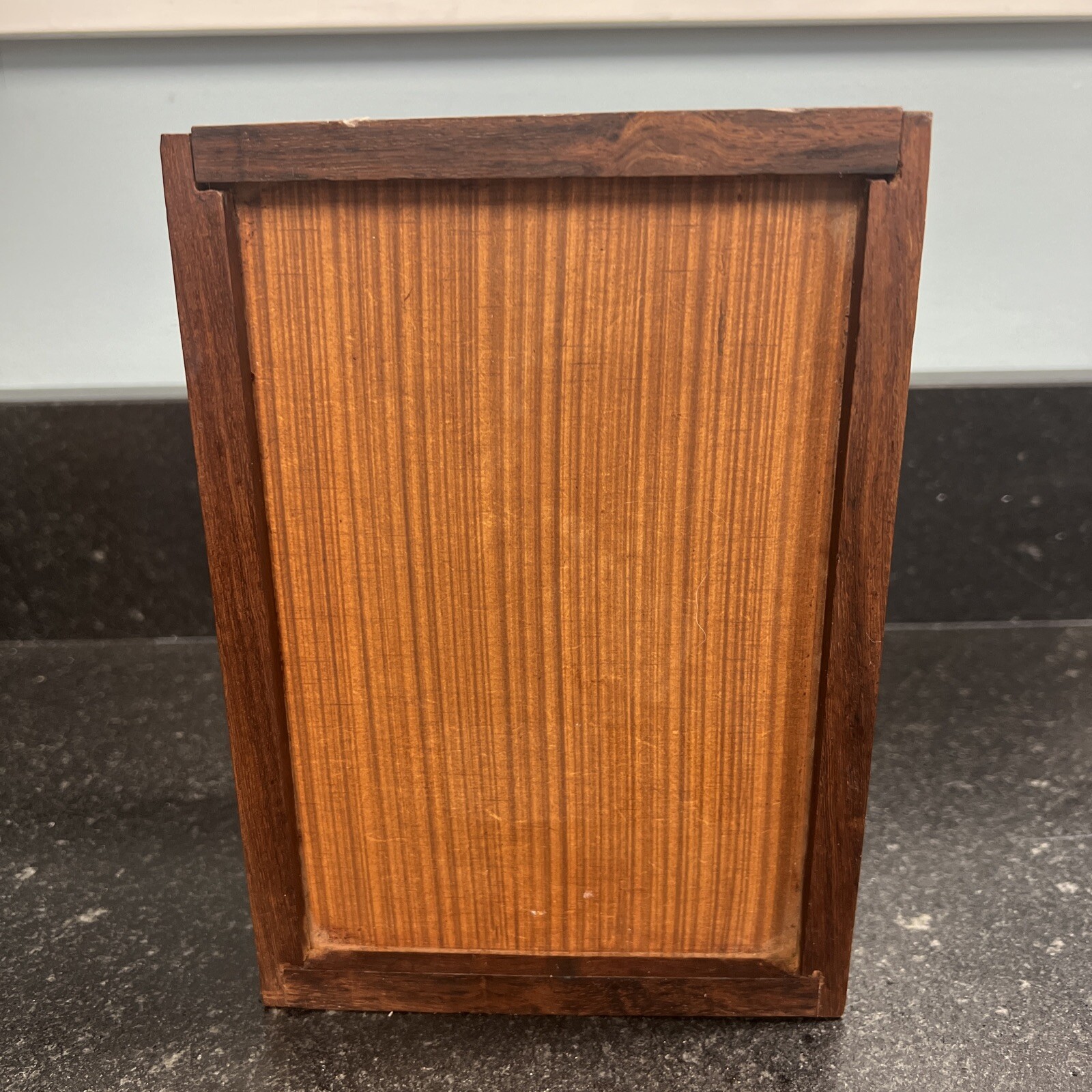 Floral Carved Wooden Pet Urn For Cat Or Dog Slide Opening 7 1/2 X 5 1/4 X 3 1/2”