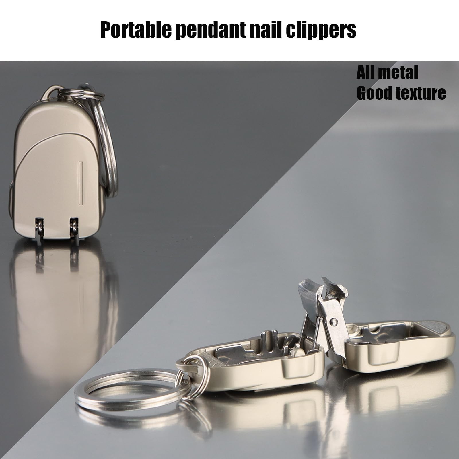 Portable Folding Mini Nail Clippers,All Metal Compact Small Nail Trimmers wit…