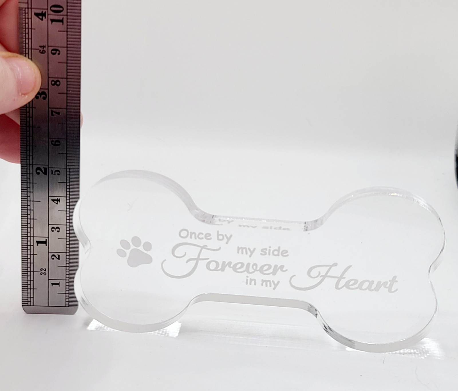 Pet Memorial Plaque Dog Bone Acrylic Keepsake Forever In My Heart Sympathy Gift