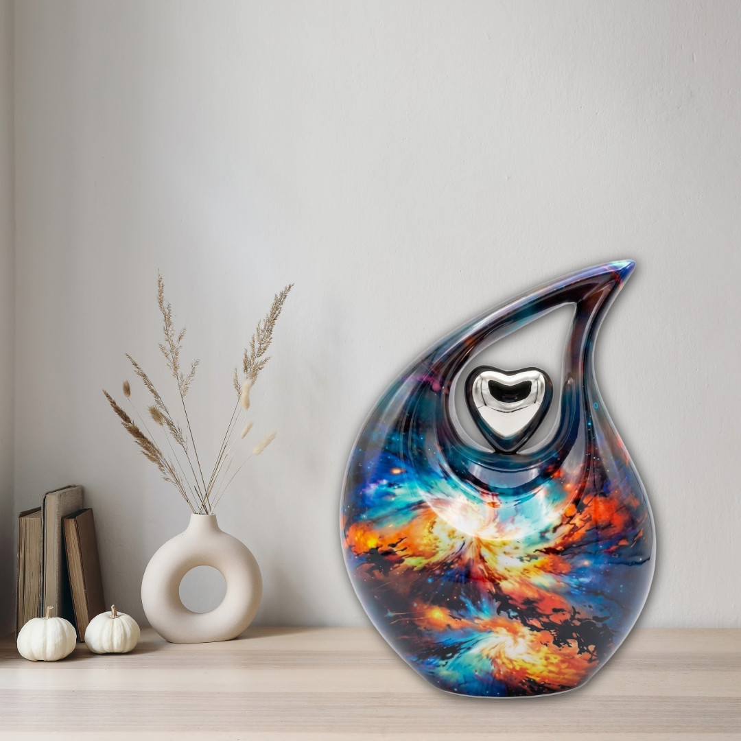 10” Teardrop Cremation Memorial Urn for Human Ashes Large Adult Funeral Earns..