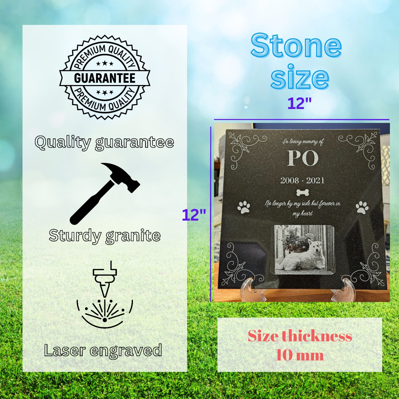 Pet Memorial Stone, Custom Pet Memorial, Personalized Pet Memorial Stone