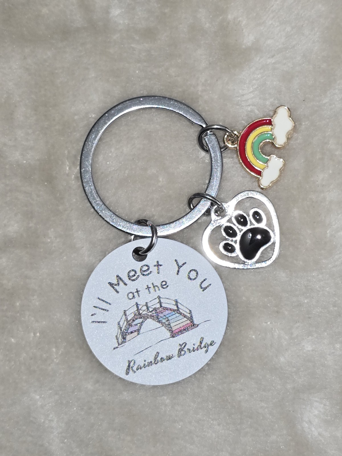 Pet Memorial_I Crossed Rainbow Bridge_Poem Acrylic Plaque Sympathy Gift (B2_🖤)