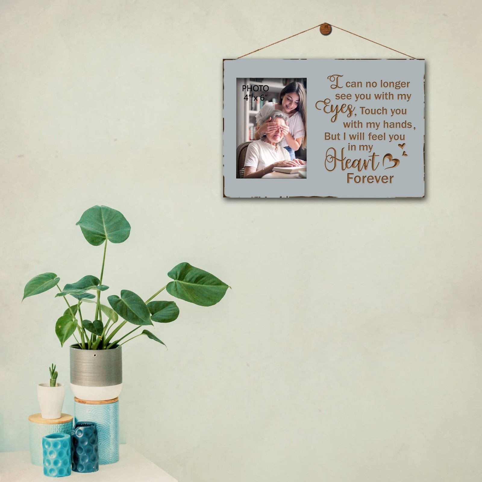 Yudarte Wooden Engraved Memorial Picture Frame 4×6 Inches Photo – Bereavement…