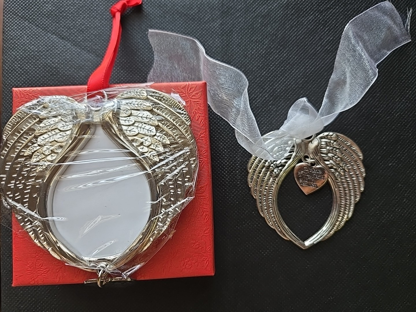 Pet Christmas Ornament Angel Wing Memorial Sympathy Gift Rainbow Bridge Gift X 2