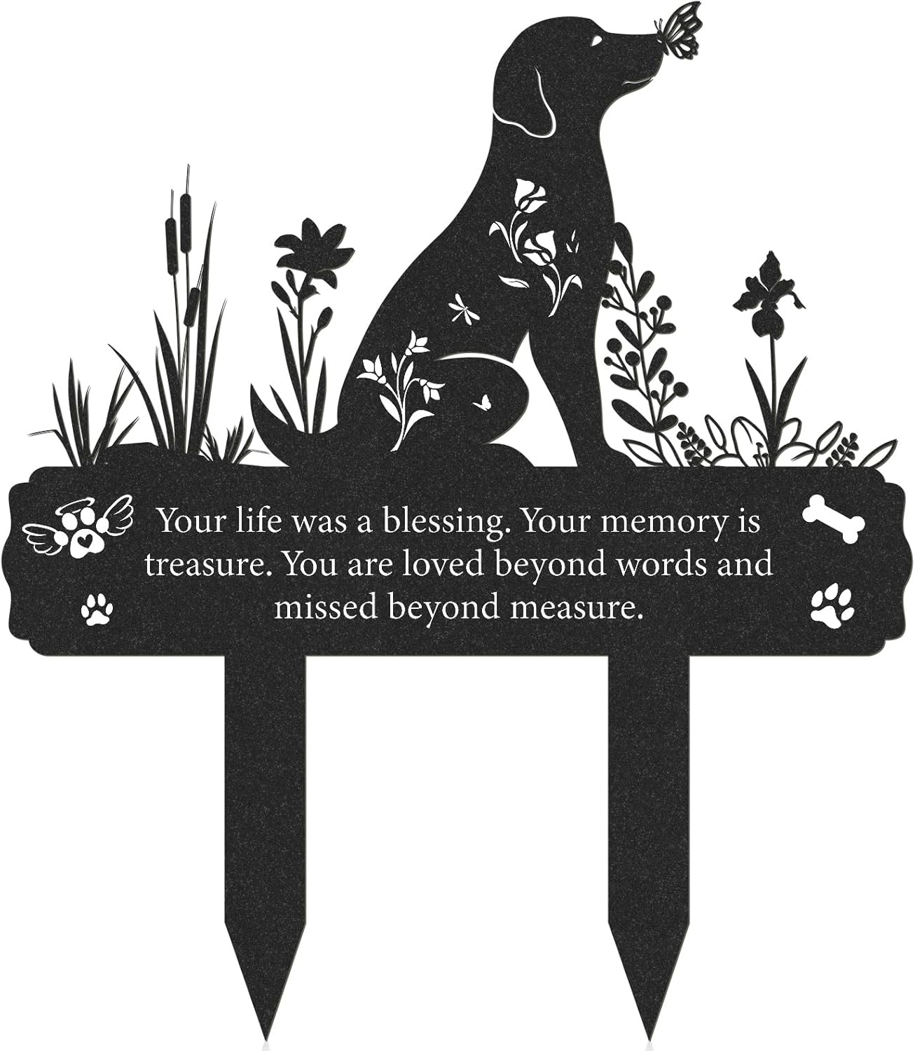 Rngmsi Grave Markers for Cemetery for Dog, Metal Grave Markers Yard Memorial Pet